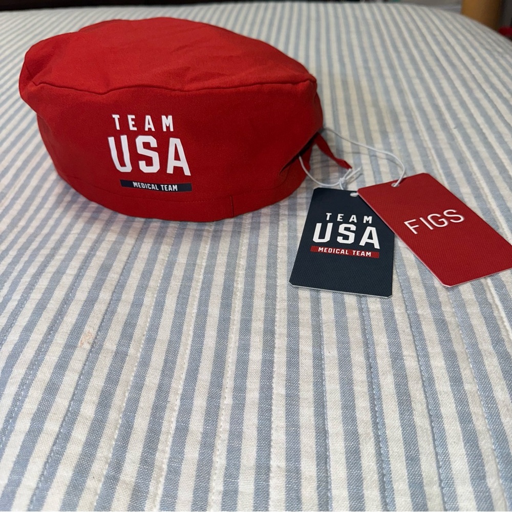 FIGS Team USA Medical Team‎ Red Scrub/Surgical Cap Limited Edition NWT